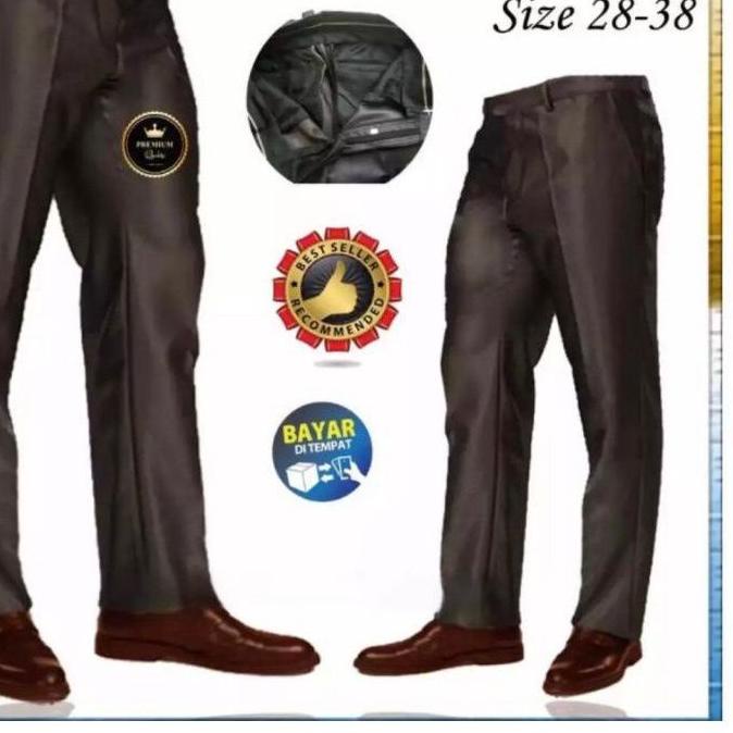 Celana Kantor Pria Bahan Mengkilat Slim Metallic Keren Realpict Trend Terkini 27 38