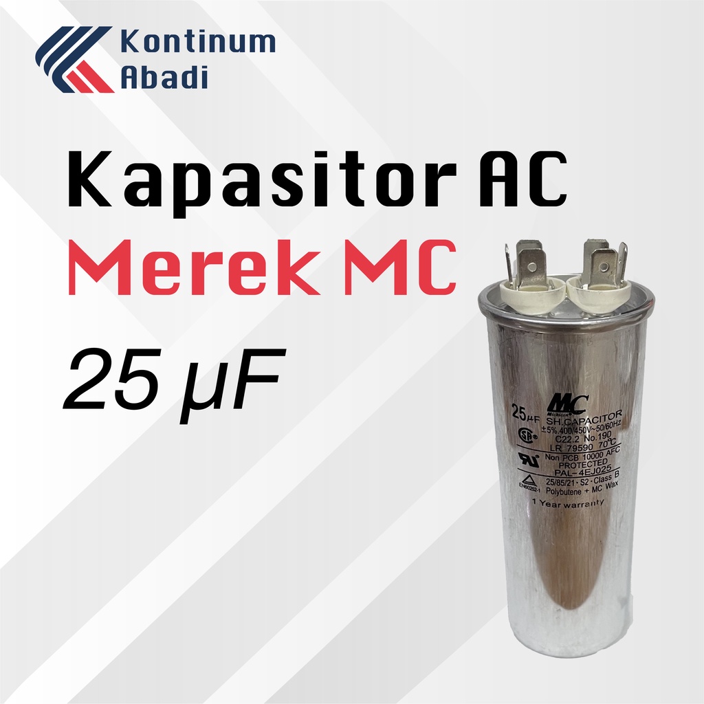 KAPASITOR / CAPASITOR AC MEREK MC | 25 uF / MIKRO