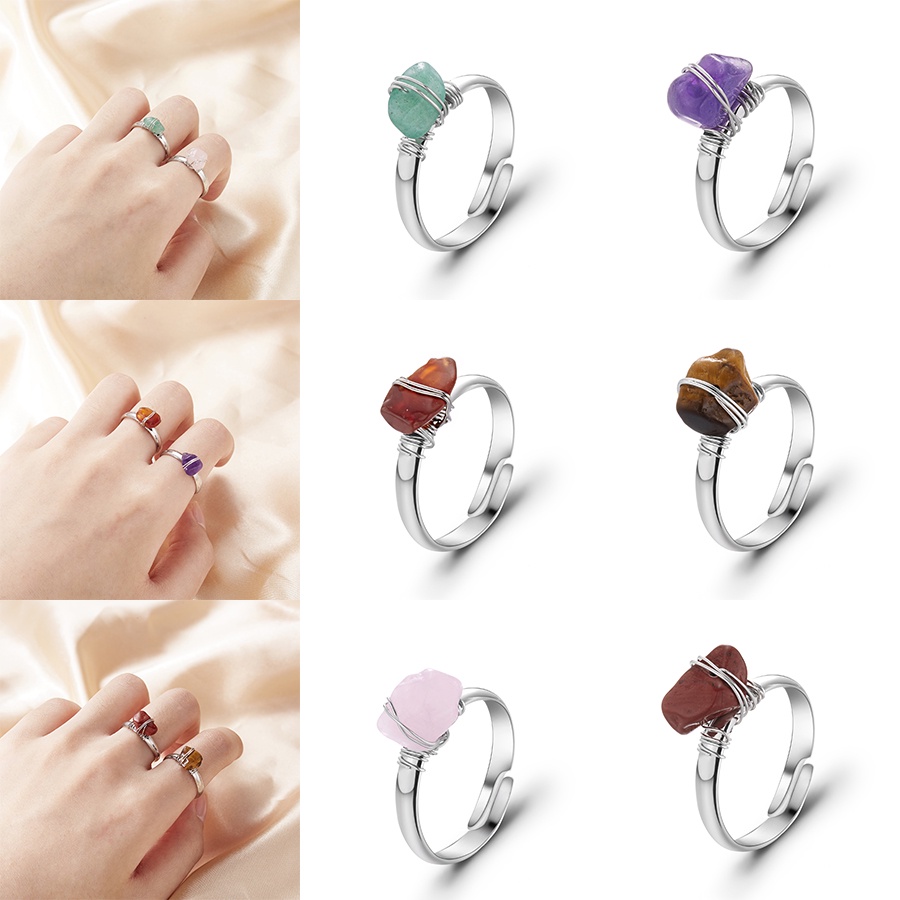 Cincin Kristal Batu Alam Amethyst Agate Warna Pink Untuk Pesta Pernikahan Wanita