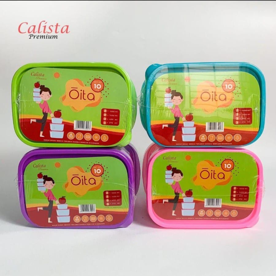 Calista Wadah Makanan Sealware- Oita set Isi 10 pcs / Food Container / Tempat Penyimpanan Makanan