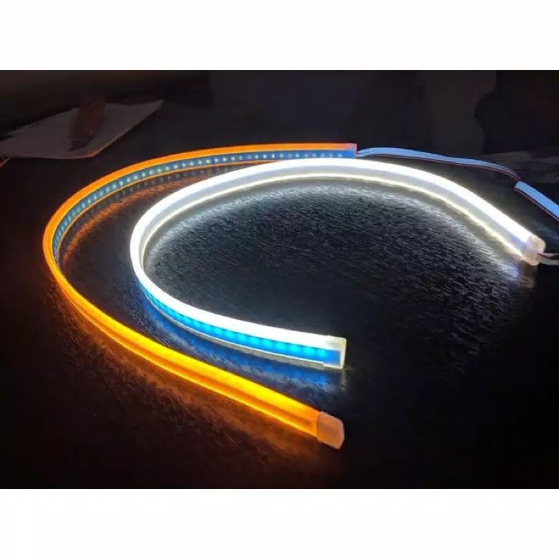 LAMPU LED DRL RUNNING 60CM ALIS MOBIL 2WARNA MODEL SLIM