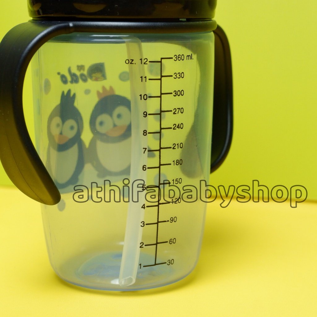 Botol Minum Anak Sedotan Untuk Anak-anak Perempuan / Lelaki Bayi Balita Baby DODO Cup 360ml Botle Susu Karakter Hewan Animal Lucu Sport Handle Cup