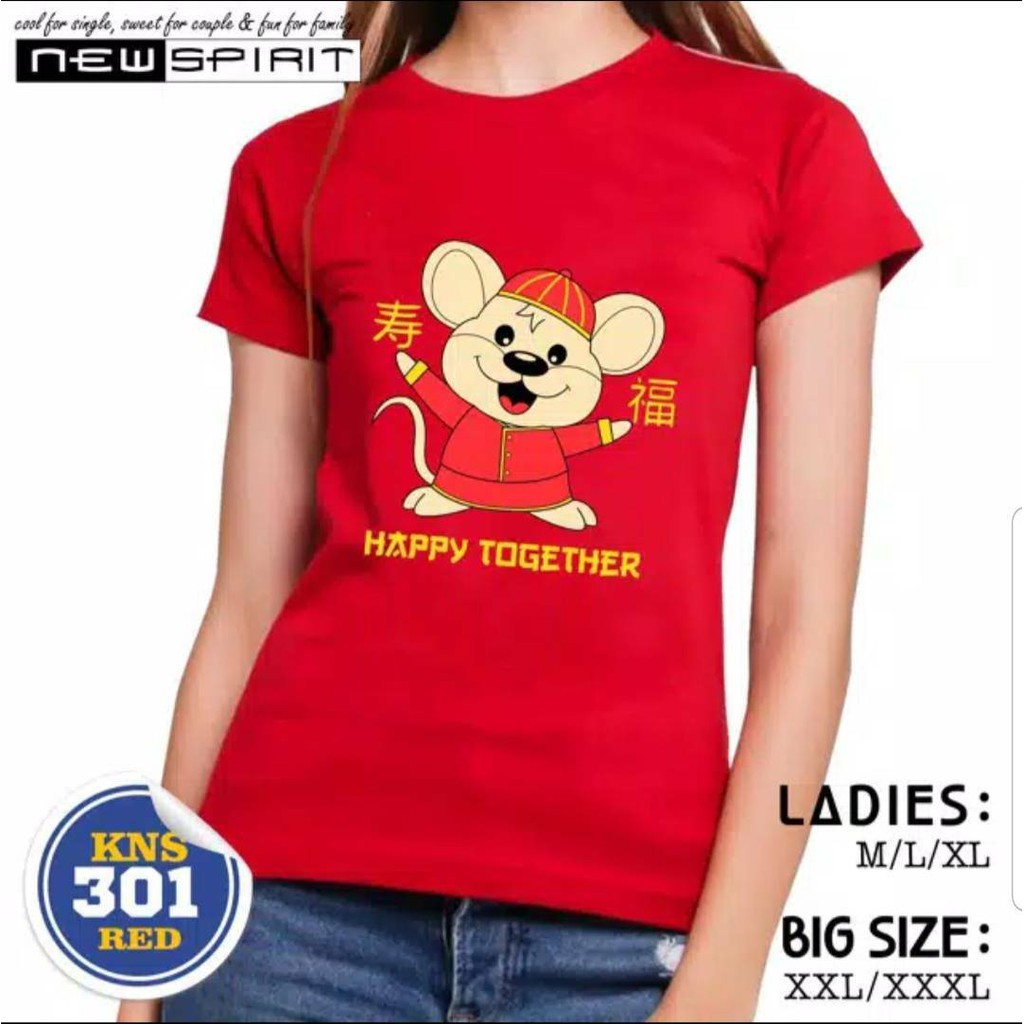  BAJU  KAOS  IMLEK KATUN SHIO TIKUS WARNA MERAH CABE 