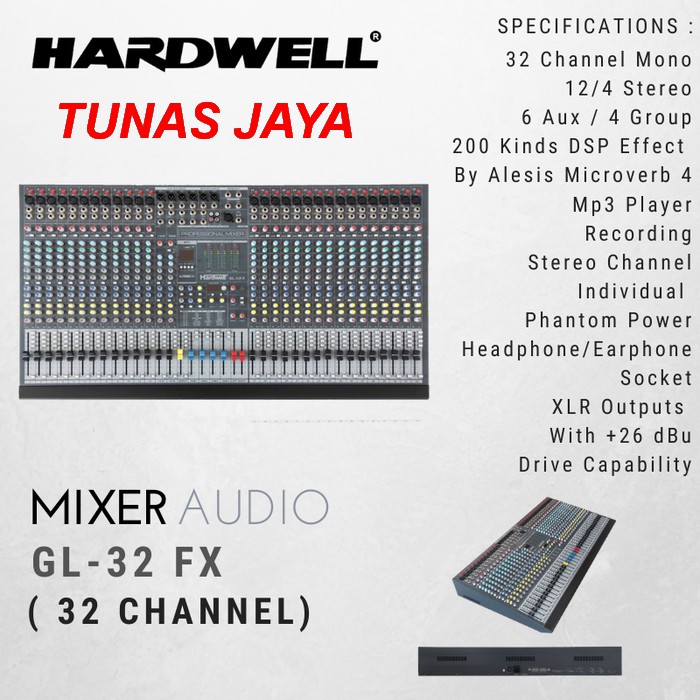 Mixer HARDWELL 32 Channel GL 32 FX ORIGINAL