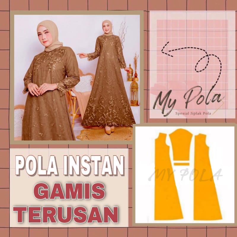 [COD] POLA GAMIS TERUSAN - POLA GAMIS INSTAN - POLA GAMIS SIMPEL - POLA JIPLAK INSTAN