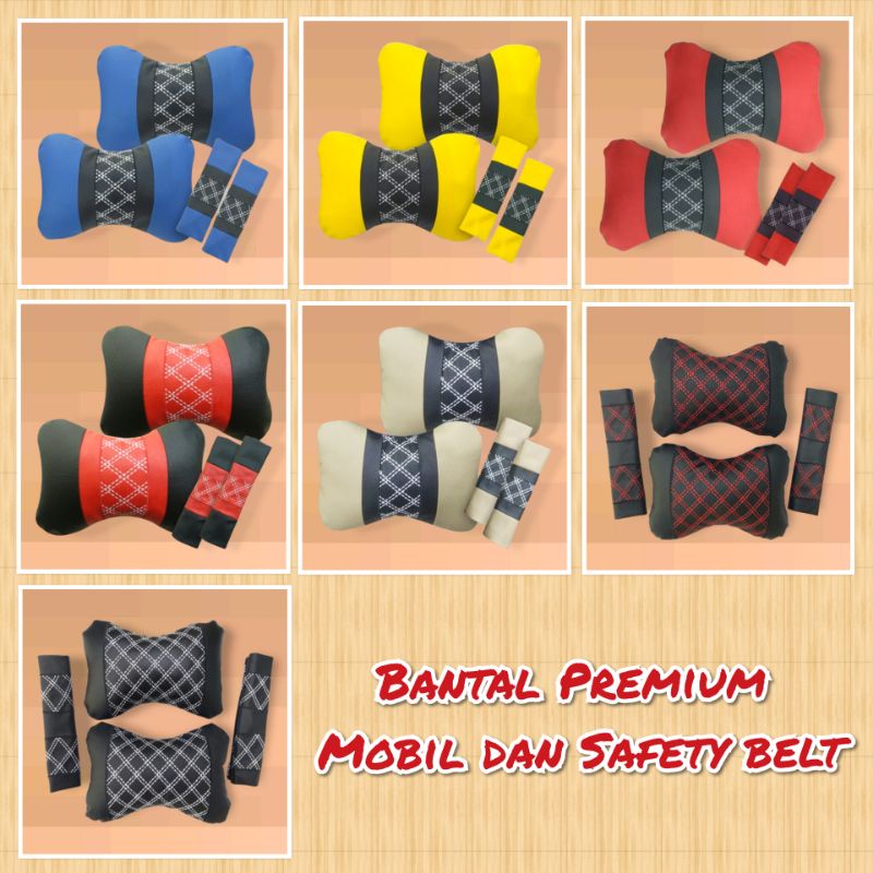 Premium Bantal Mobil 2in1 kulit Sintetis RACING SERIES.