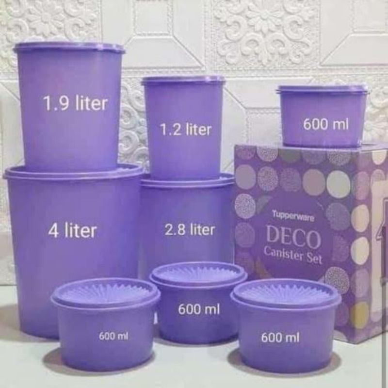 BIG SALE  TUPPERWARE PROMO DECO CANISTER SET DENGAN FREE (8) TOPLES KUE HARI RAYA - LEBARAN MURAH PR