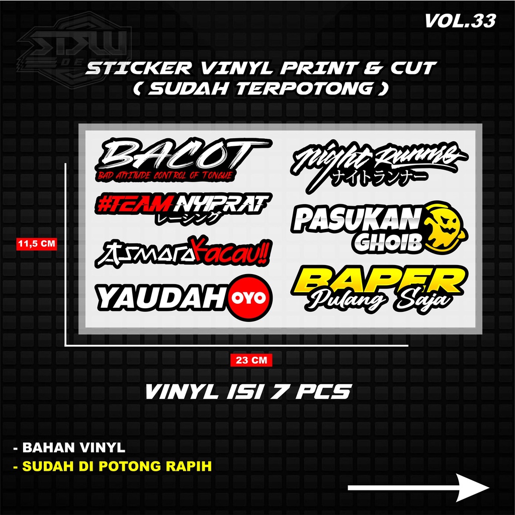 Sticker Print cut Stiker racing Pack stiker motor Variasi