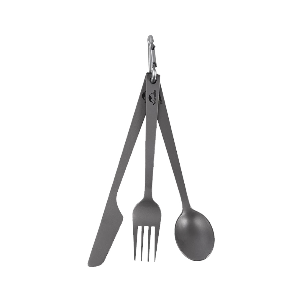 Set Alat Makan Naturehike TZD11 NH19T011-D Titanium UL Cutlery 3 in 1