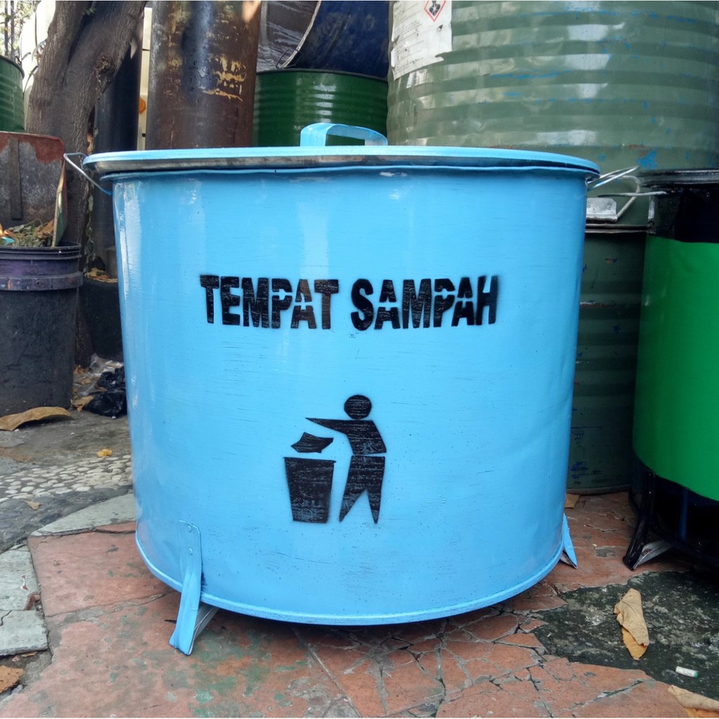 Jual Tempat Sampah Drum Besi Besar Tong Sampah Bakar Besar 100l Free Custom Warna Indonesia 4692