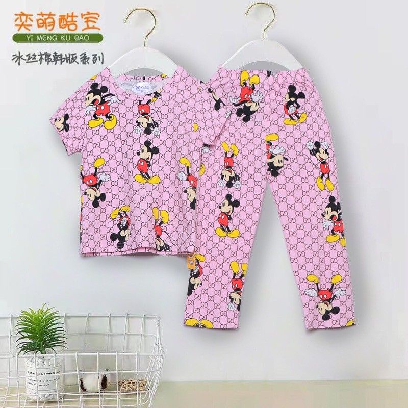 Setelan Anak Import CP Kubao Mickey Gucci Pink (size 60)
