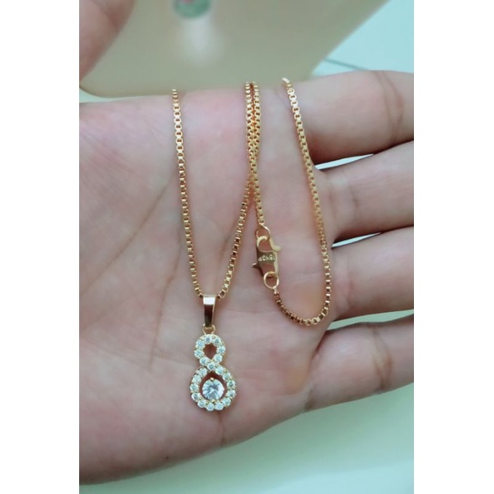 AL-3299.Kalung+Liontin xuping wanita berlapis emas dengan mata zircon uk45cm.