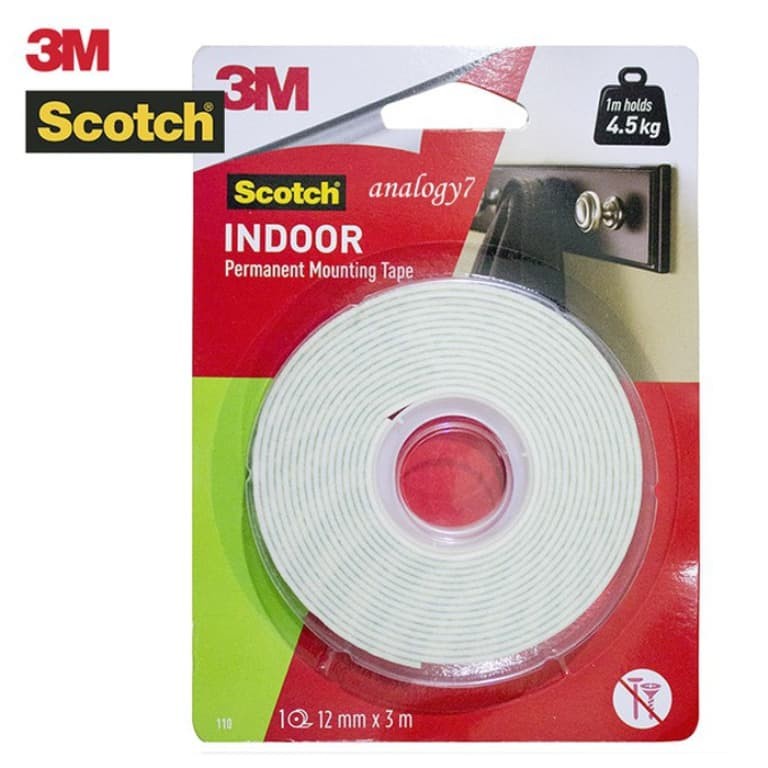 

Double Foam Tape Indoor 3M Soctch 12mm x 3 Meter
