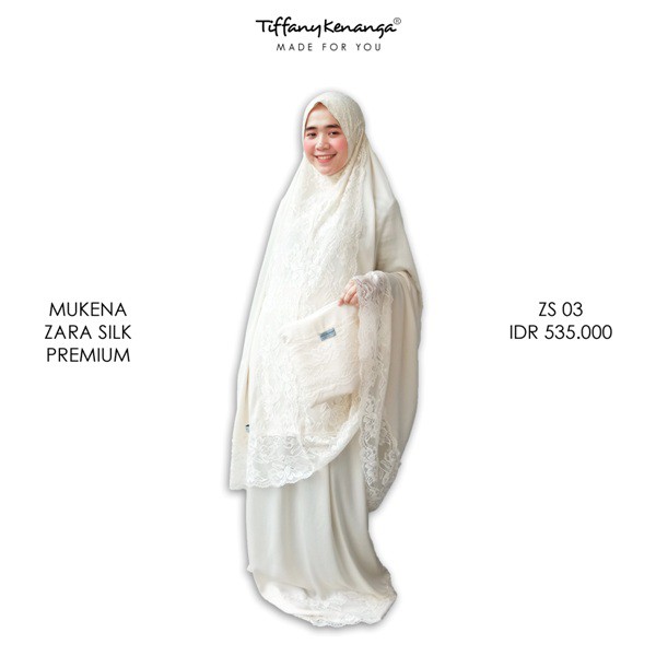 Tiffany Kenanga - Mukena Zara Silk Kode ZS03 (Mukena Wanita/Mukena Satin/Mukena Dewasa/Alat Shalat)