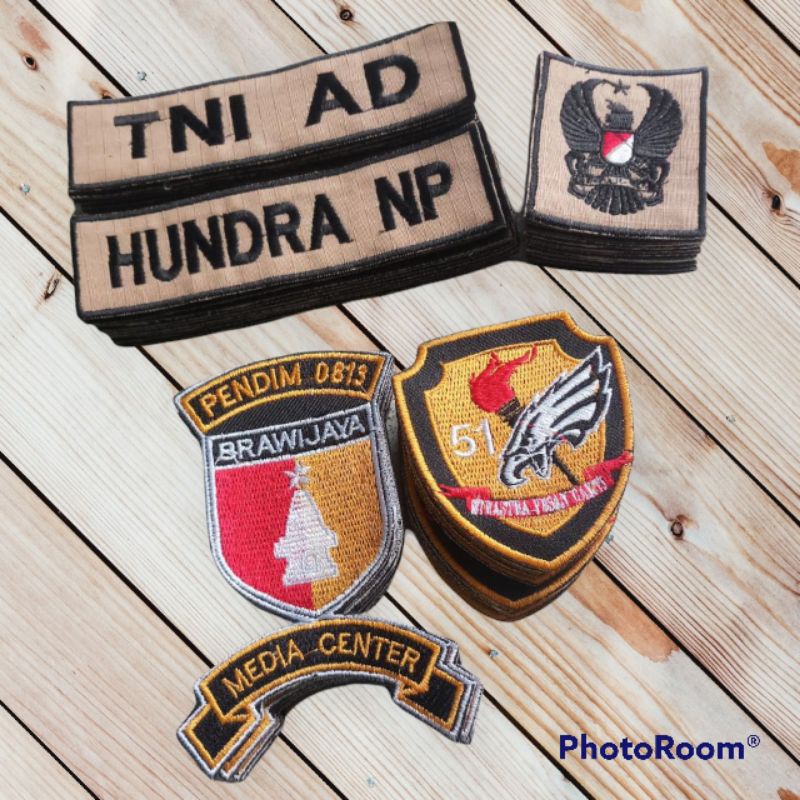 Bordir atribut penerangan tni