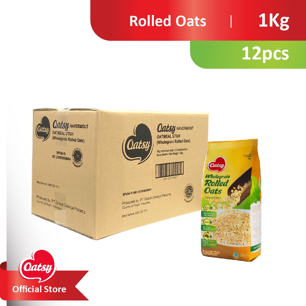 

OATSY Oatmeal Rolled Oats 1kg - Carton Box (12pcs)