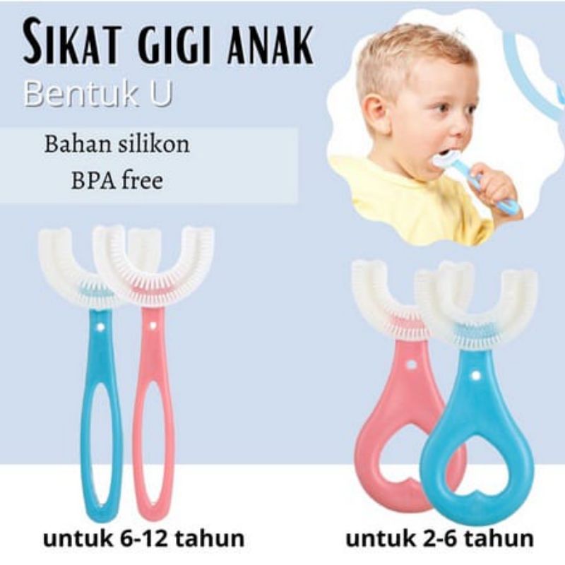 ORIGINAL SIKAT GIGI SILIKON BAYI ANAK BENTUK U /  Tooth Brush Baby