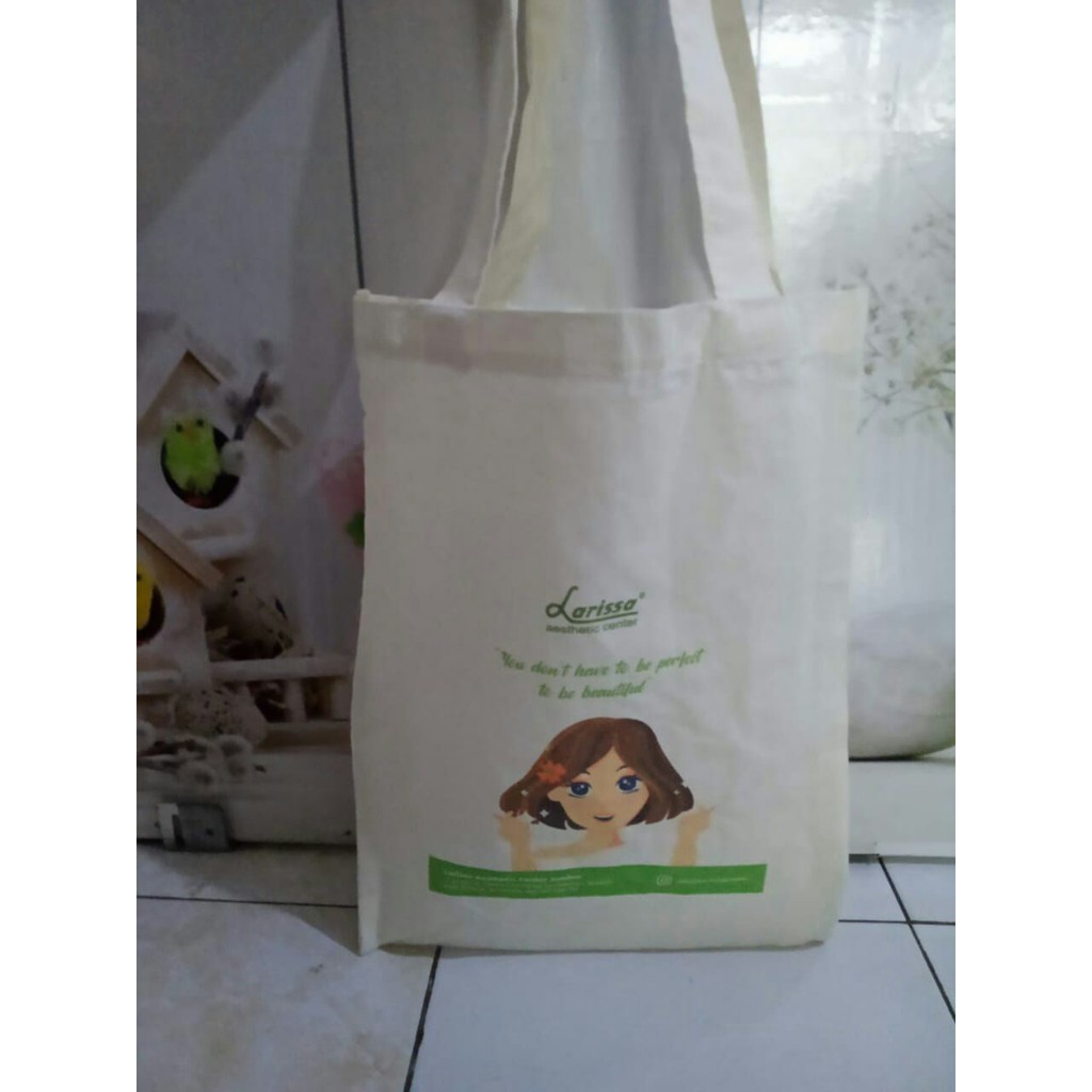 

(27x30) Tas Blacu kotak TEBAL Printing + Label satin custom