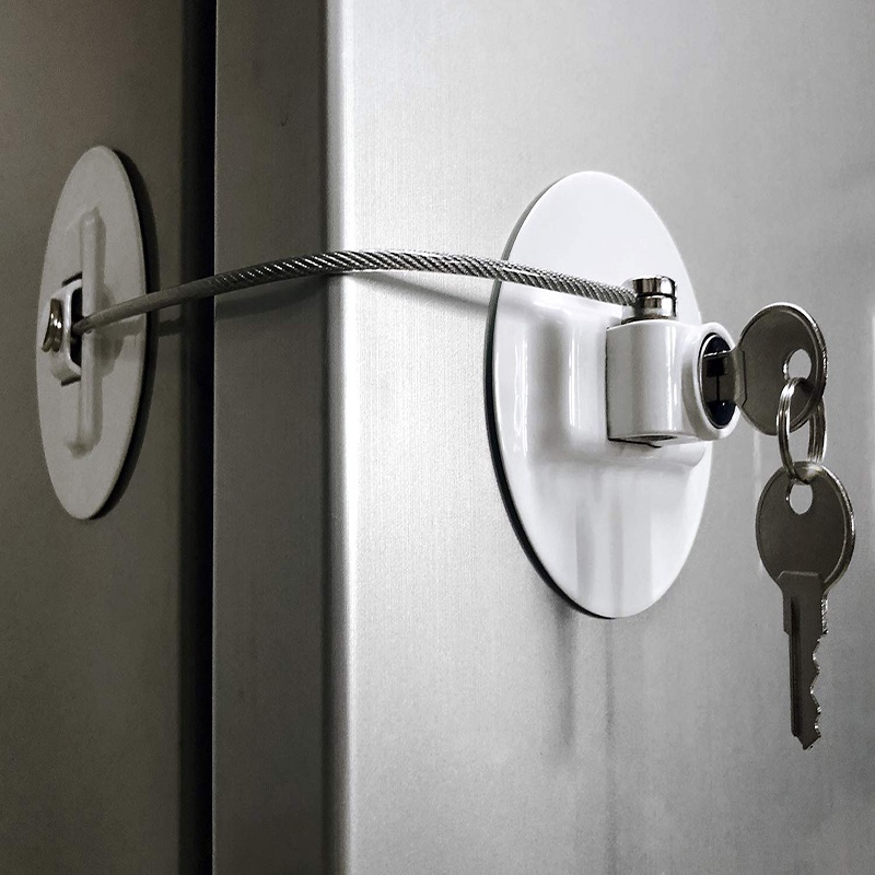 Kunci Kulkas Bentuk Bulat Warna Putih Dengan 2 Kunci
