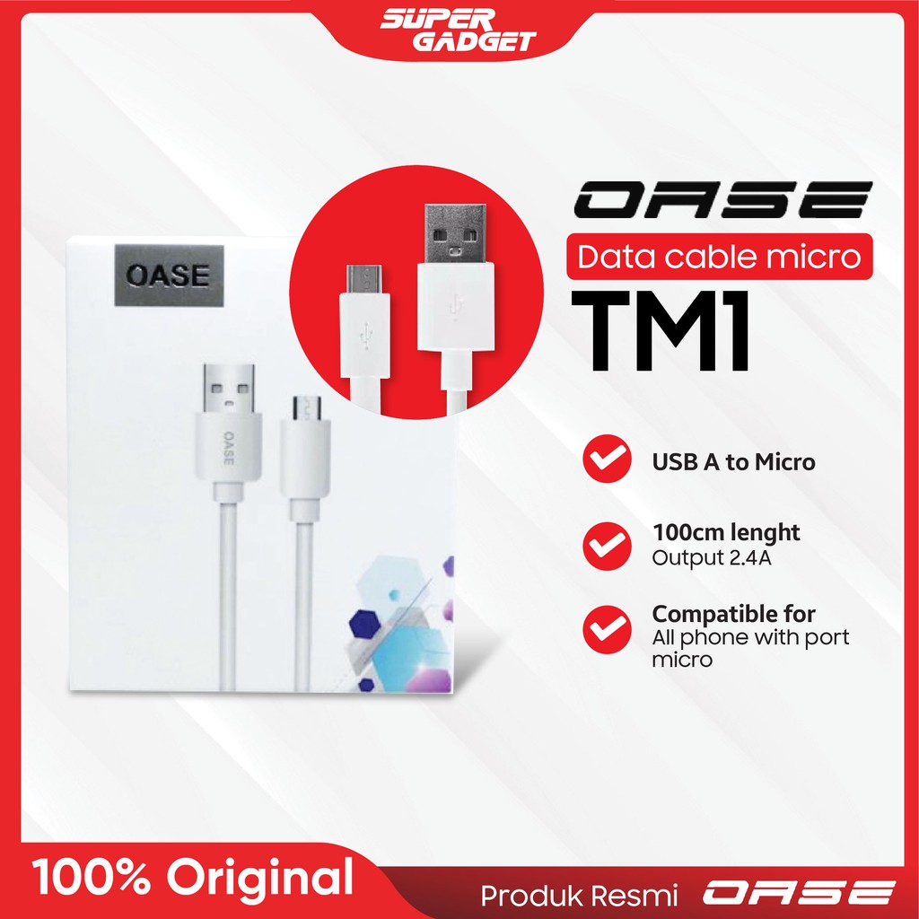 Kabel Data OASE TM1 Cable Casan Charging Quick Charge Original Murah Garansi Resmi OPPO