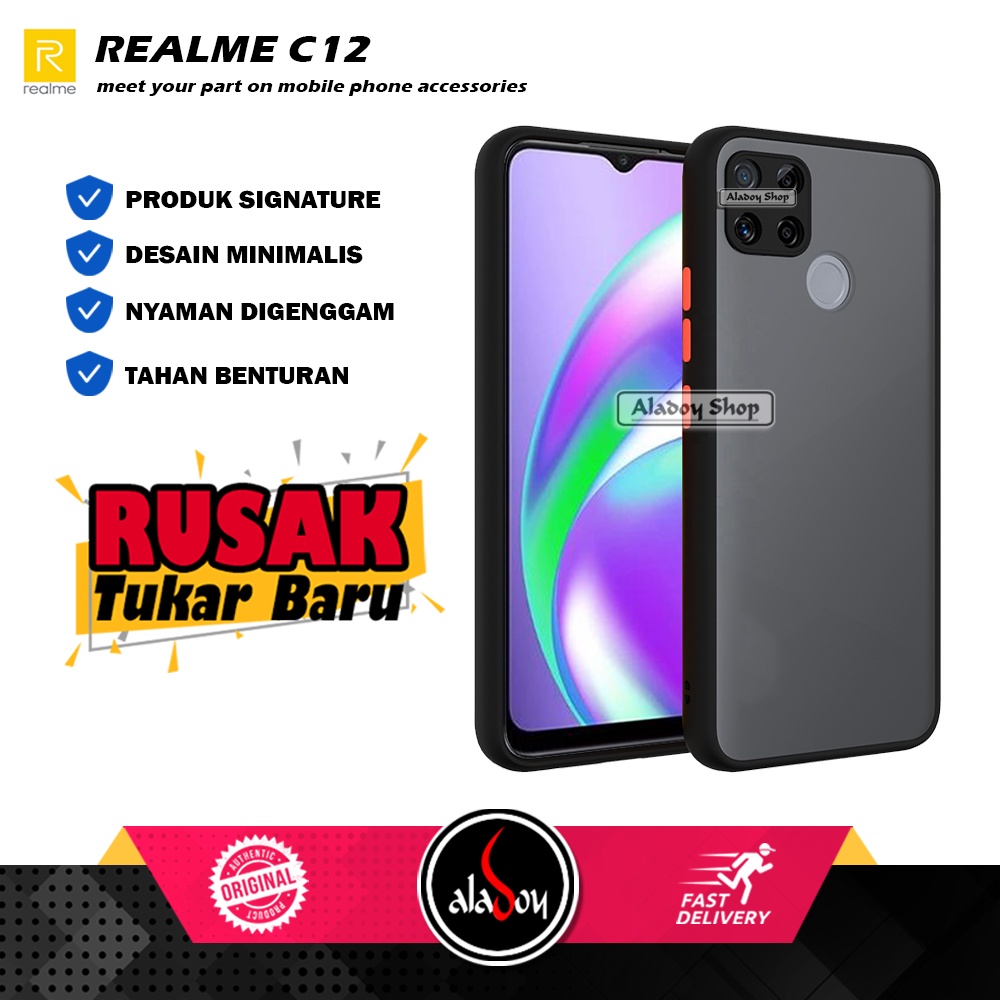 Case Realme C12 Hard Case AERO Protection Camera Premium Casing