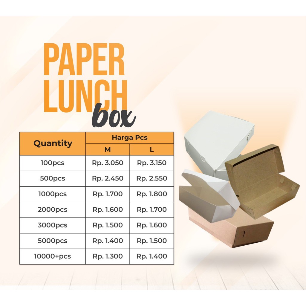 Paper Lunch Box Box ukuran M