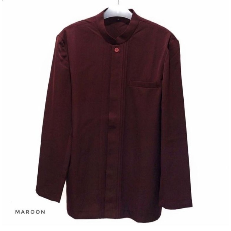 jasko jas koko pria dewasa tangan panjang MQ fashion polos opnaisel warna maroon