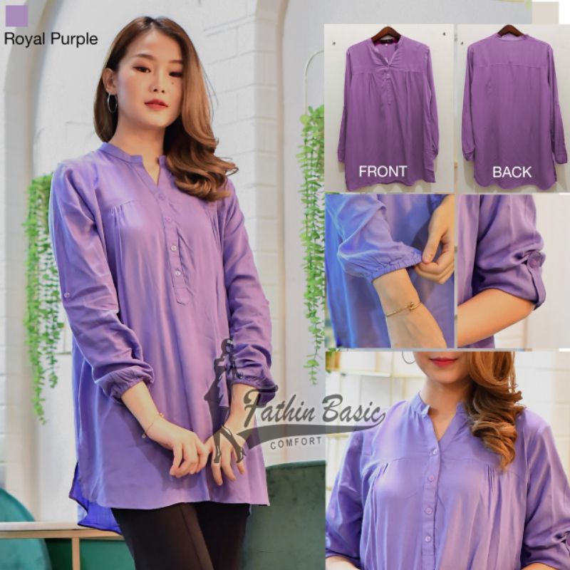 Blouse Rayon Royal Purple - Blouse Katun Rayon - Fathin Basic - Tanahabang Collection