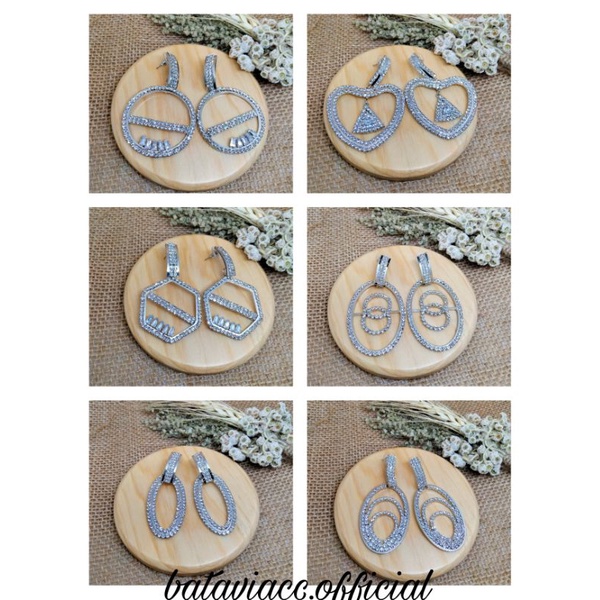 Anting Giwang Tusuk / Anting Fashion / Anting Pengantin / Berlian Imitasi