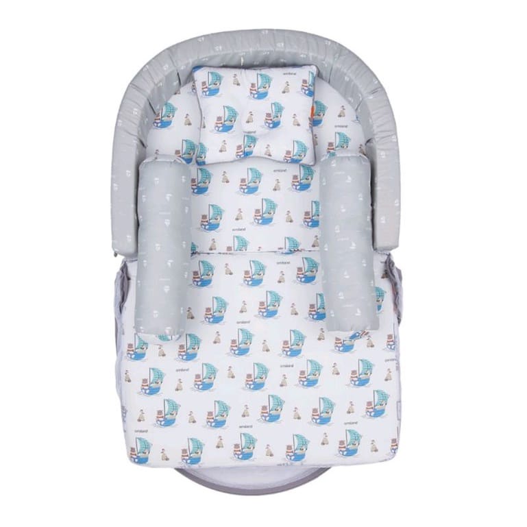 Omiland Kasur Bayi Lipat Bumper + Kelambu Sailor Series