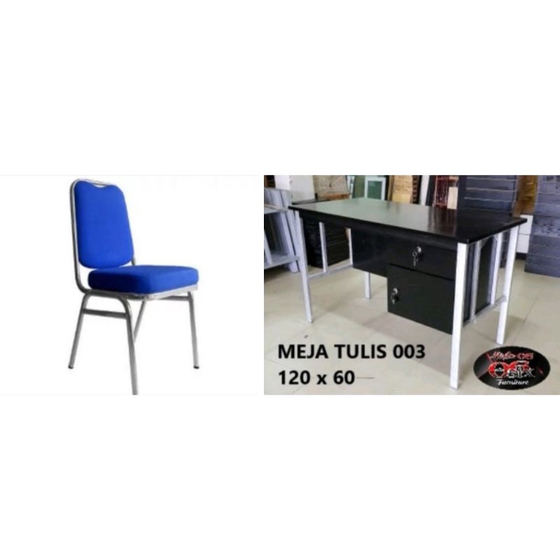 1 set meja kantor dan kursi kerja