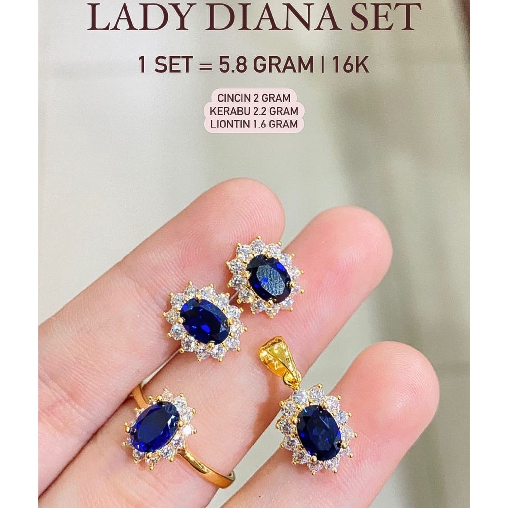 Cincin set anak dan dewasa emas asli kadar 700 750 16k 17k liontin lady diana whitegold permata warna biru navy dongker laut mata solitaire keliling oval putih kuning mainan kalung anting kerabu giwang duduk paku cucuk stud 1 2 gram