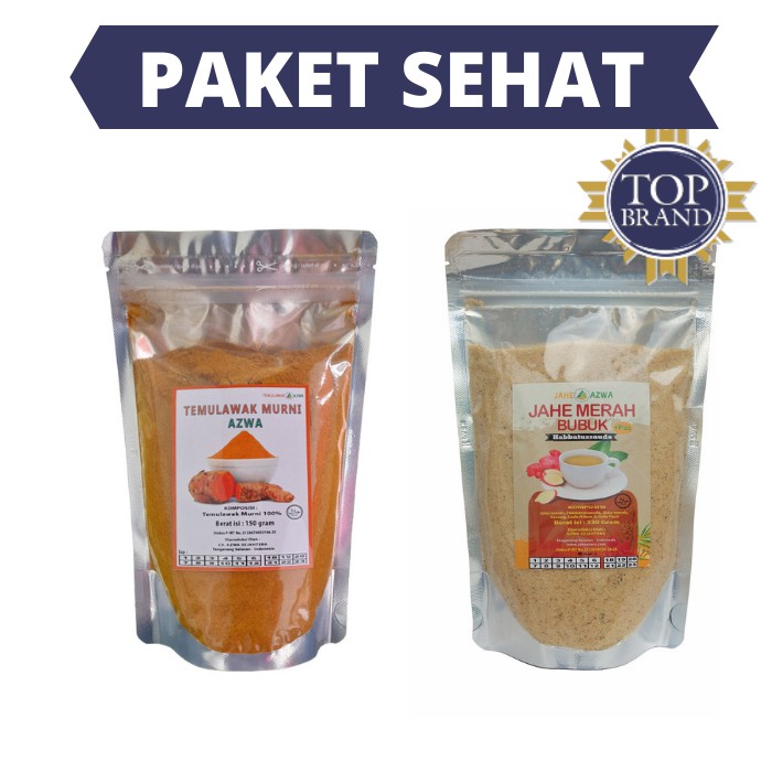 

PAKET SEHAT / JAHE MERAH BUBUK 330gr + TEMULAWAK BUBUK 150gr / HERBAL