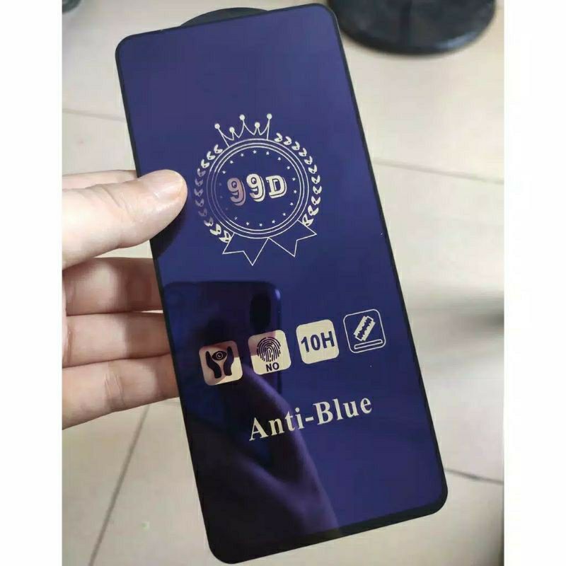 PROMO 2in1 Tempered glass Blue Redmi 9T Anti blue Light Plus Skin Carbon 3D