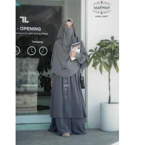 SALEE.. Gamis Muslimah MARWAH SET (Gamis + Khimar+cadar) by Azda
