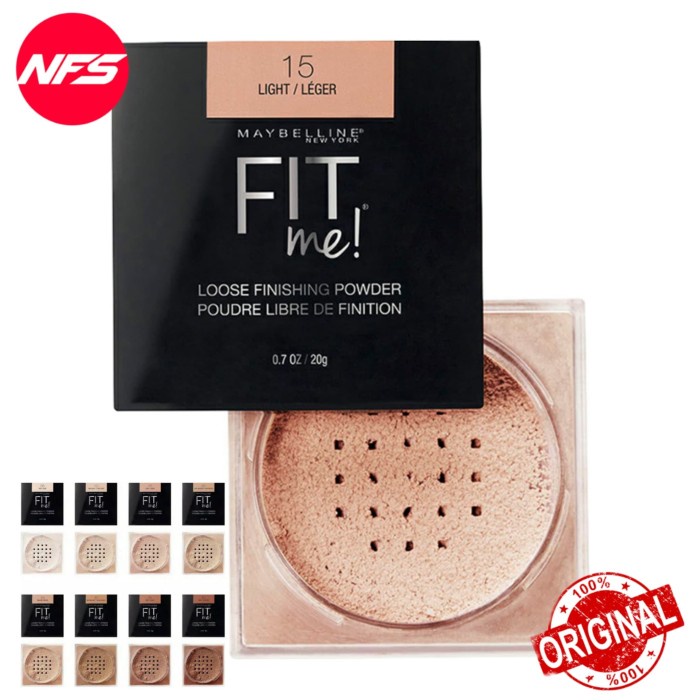Maybelline Fit Me!Loose Finishing Powder-Bedak Tabur 20gr Original 20g - 15Light