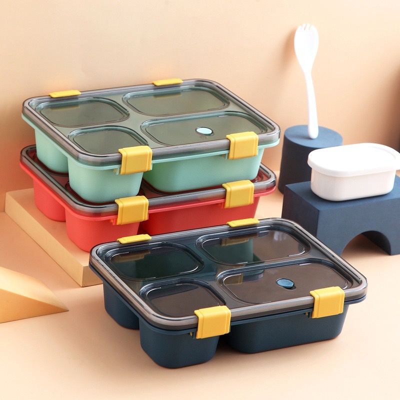 lunch box 4 grid lunch box  Kotak Makan 4 Sekat kotak bekal Dengan Kotak Sup