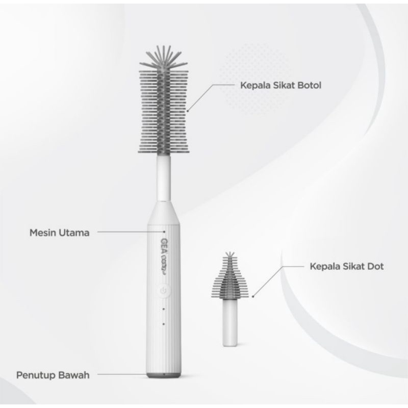 GEA Electric Silicone Bottle &amp;  Nipple Brush