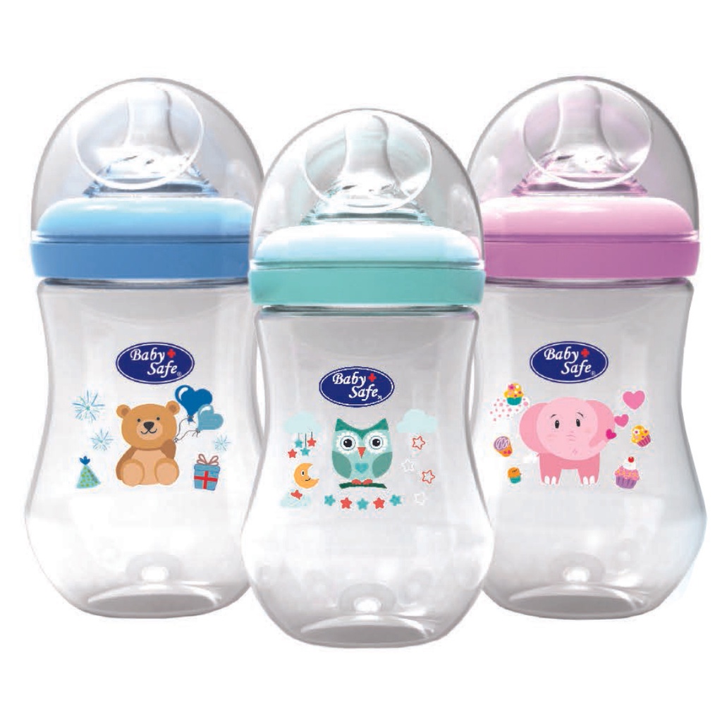 Baby Safe WN05 Wide Neck Botol 250 ml Motif - Botol Susu - Botol Minum