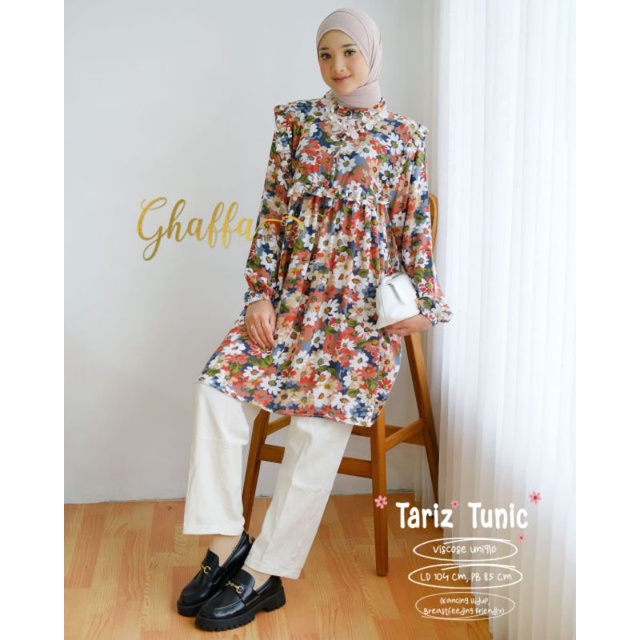 TARIZ TUNIC BY GHAFFA THE LABEL / TUNIK MOTIF WANITA MUSLIMAH / Premium