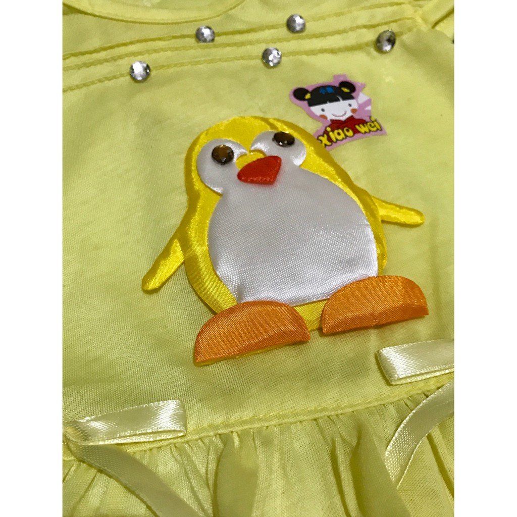 BAYIe - Setelan Baju bayi Perempuan Dress motif PINGUIN XIAO WEI/MELISA 0 -12 bulan / Pakaian anak Cewek