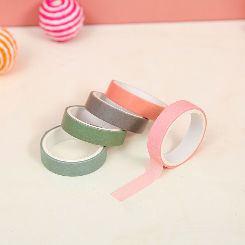 [✅READY STOCK] Selotip Warna Solid Kreatif  Buku Harian Scrapbooking Diy Dekorasi Washi Tape Setelan  Penjualan Panas Mode