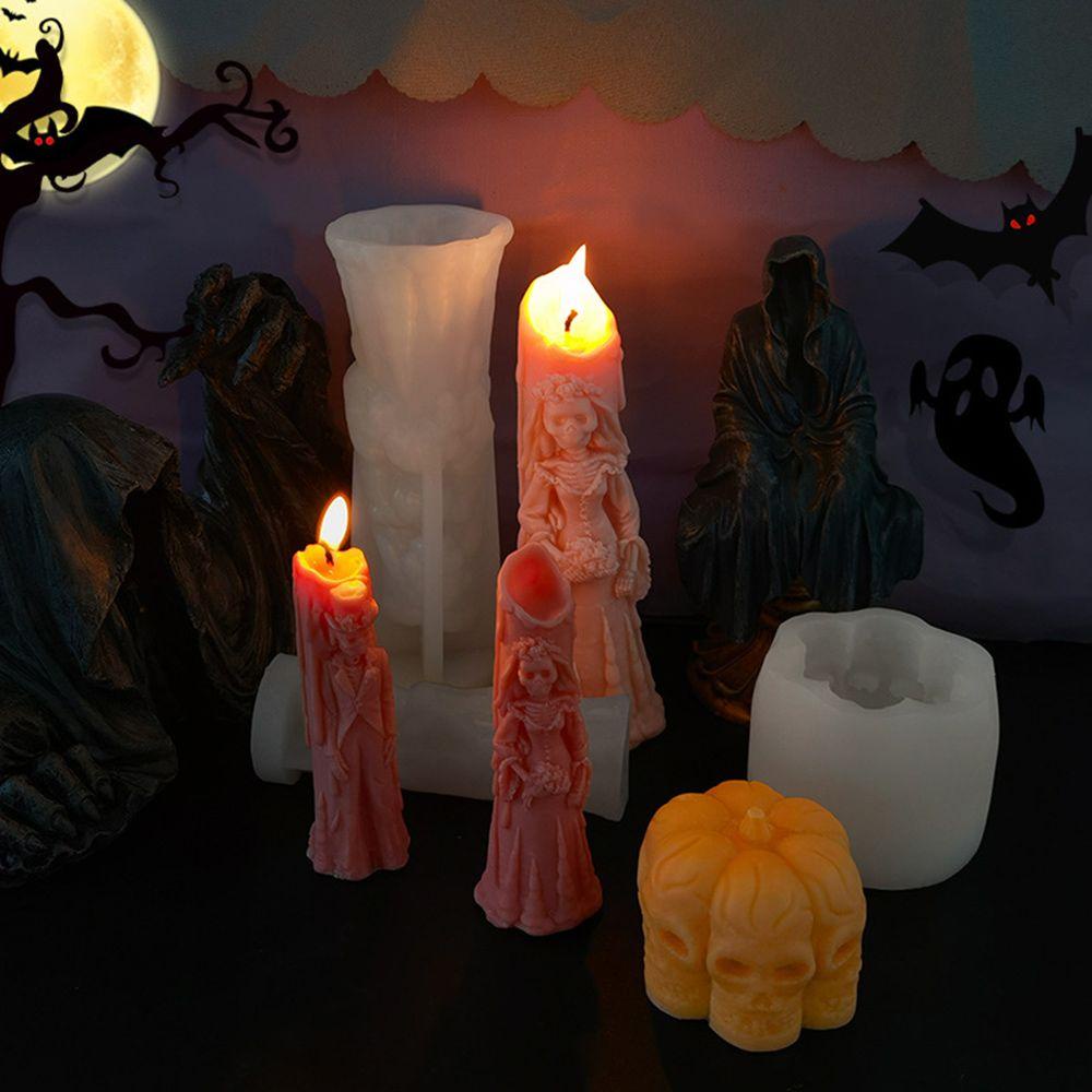 Solighter Halloween Cetakan Lilin Hadiah Polymer Clay Candle Making Tools Cetakan Resin