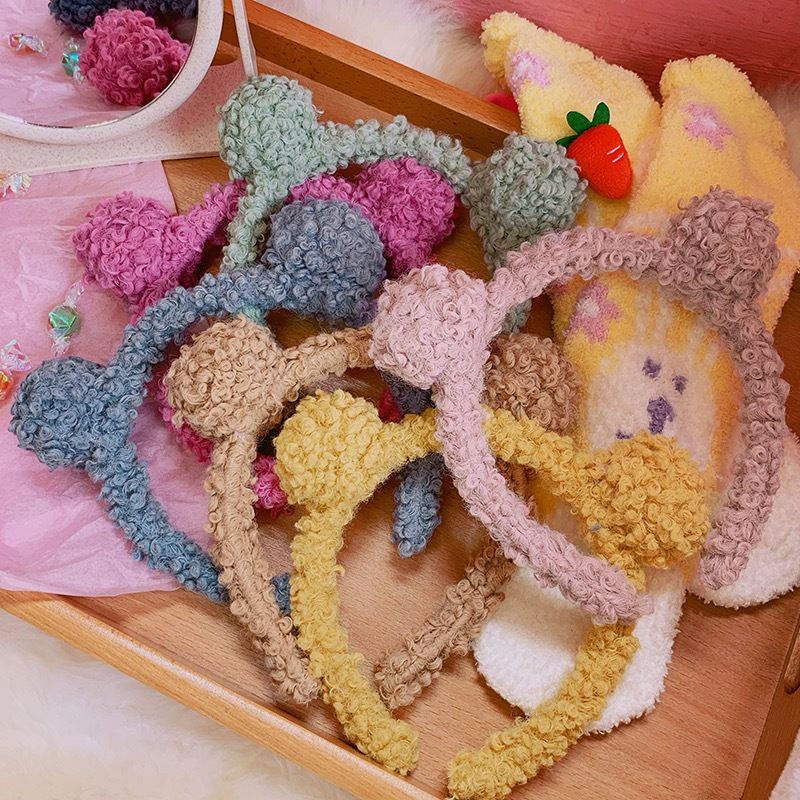 T&amp;Y Bando Karakter Telinga Beruang Bear Bulu Korea Kekinian Bandana Bando Handuk Aksesoris Rambut Murah Import