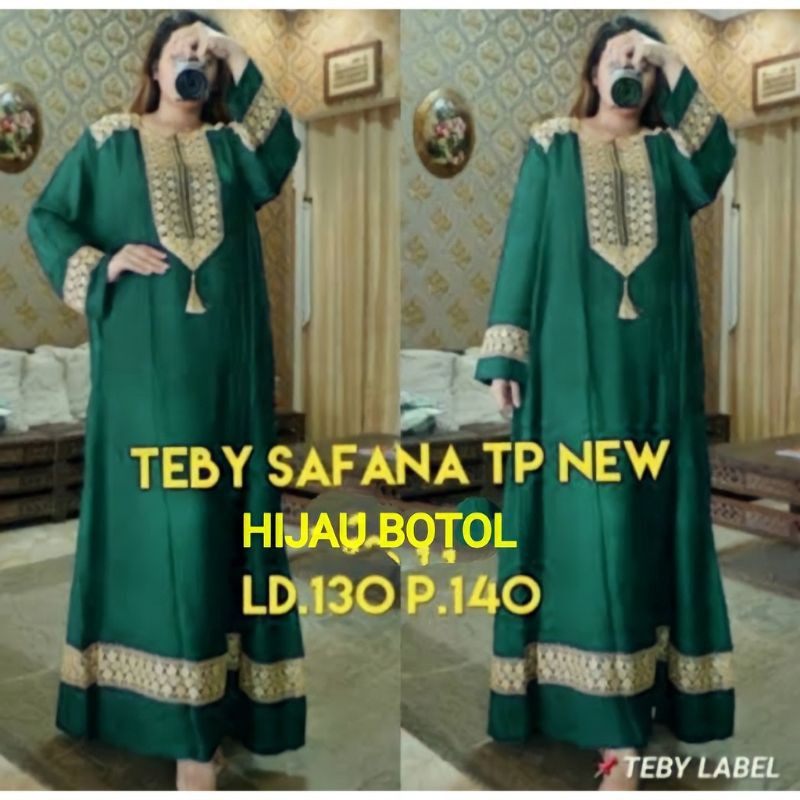 DASTER ARAB JUMBO RENDA SAFANA TP-Hijau botol
