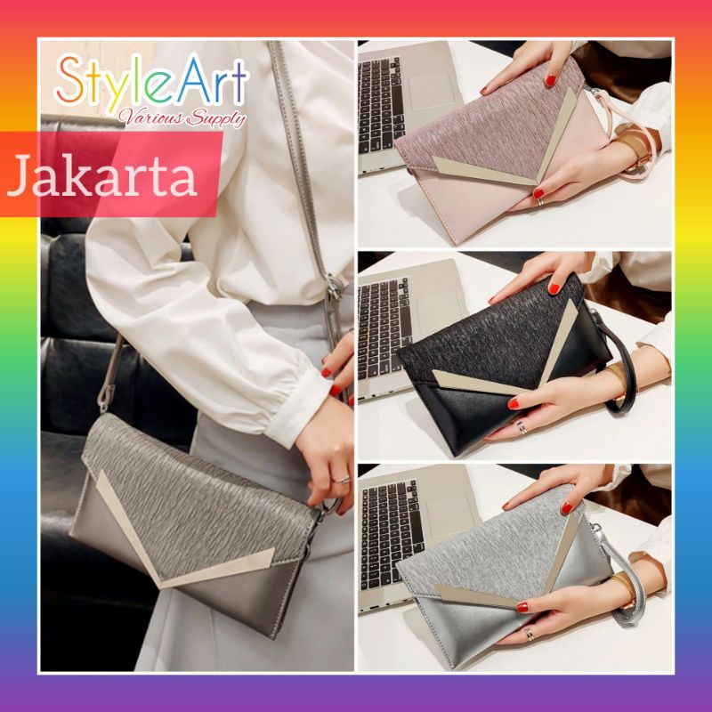 StyleArt ST3446 Tas Clutch Bag Wanita 100% Original Fashion Import Selempang Envelope Bag Pesta