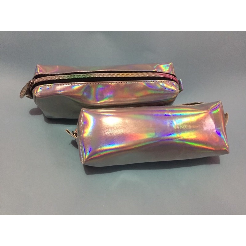 Tempat pensil hologram pencil case hologram pouch pvc kosmetik travel kotak pensil hologram cepuk te