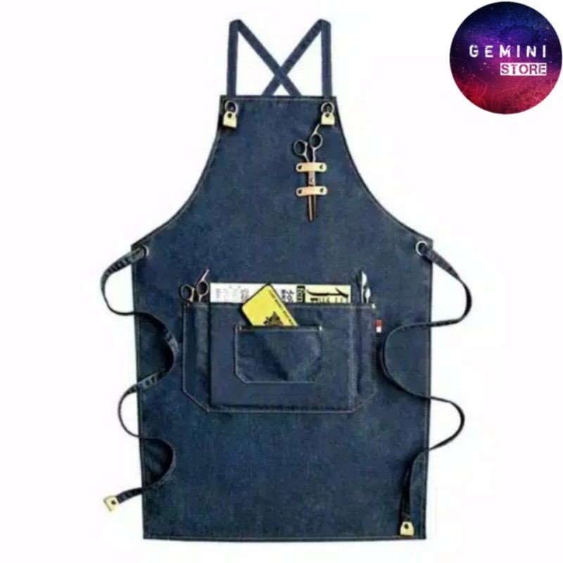 Apron Celemek Apron Barista Celemek Barista Apron Barbershop Celemek Barber Apron Bartender Canvas