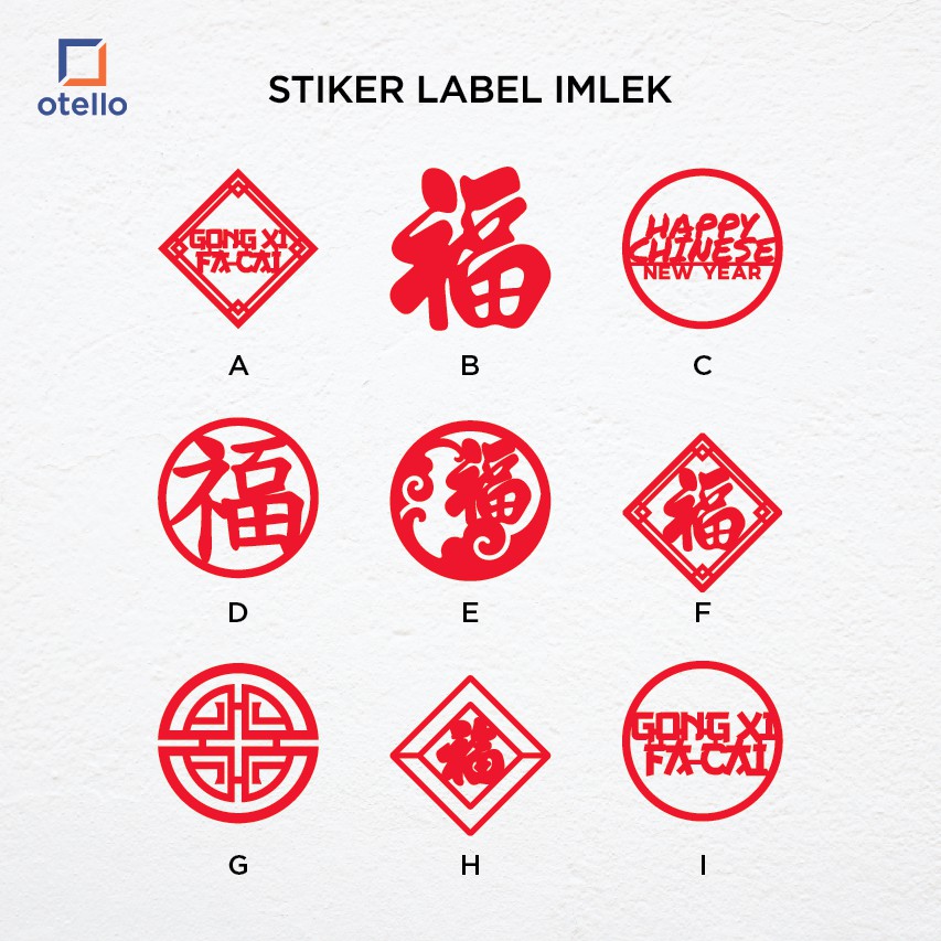 Stiker Label Imlek Akrilik Timbul Hiasan Box Natal Hampers Tag Sincia Hiasan Bingkisan CNY Chinese