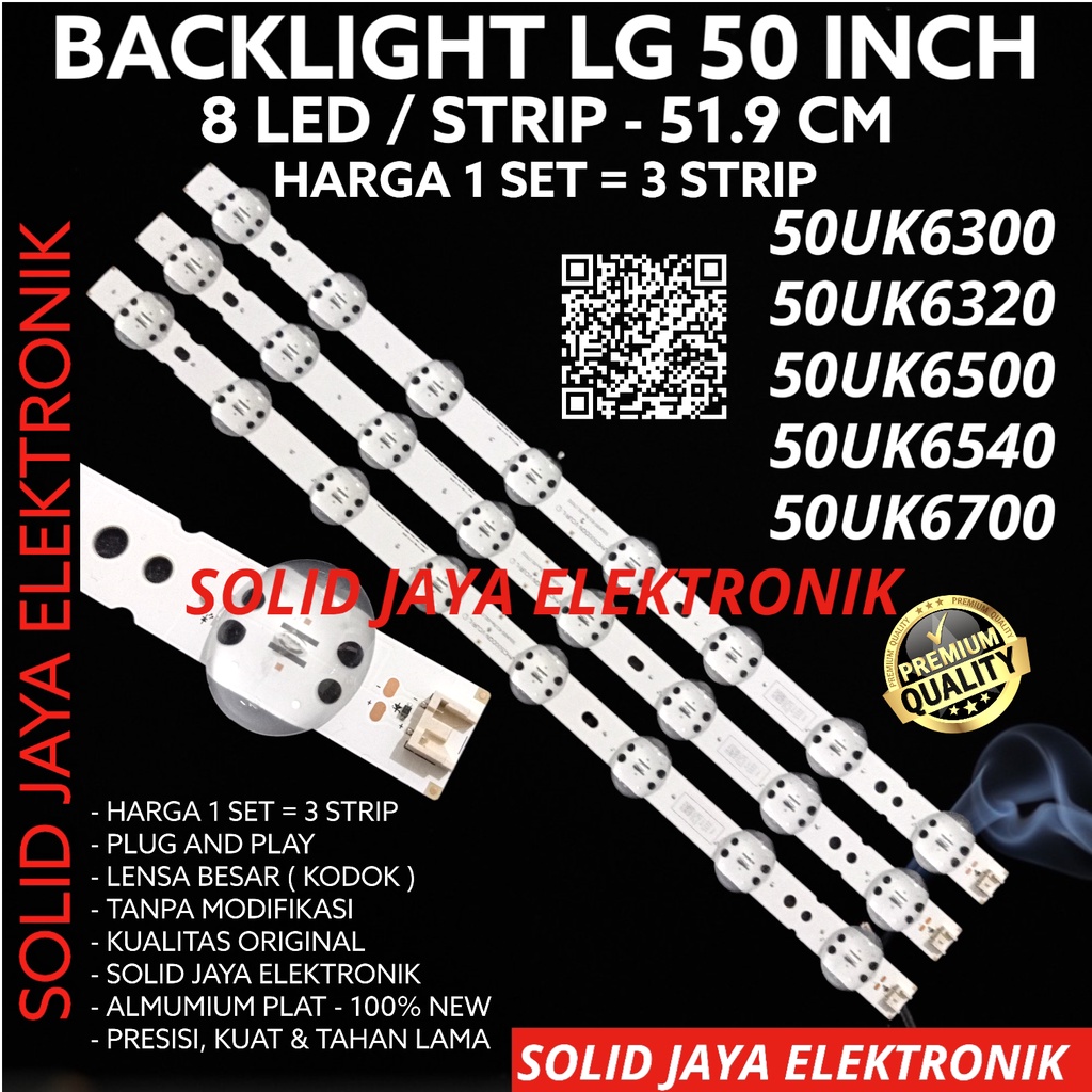 BACKLIGHT LED LG 50 INC 50UK6300 50UK6320 50UK6500 50UK6540 50UK6700 LAMPU BL TV 8K 6V KODOK MATA BESAR 50UK 50INC 50INCH 50IN LAMPU BL TV LG